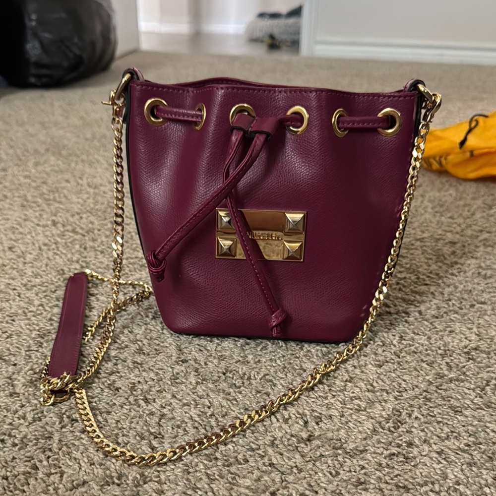 Valentino Red and Gold Mini Bag with Chain Strap